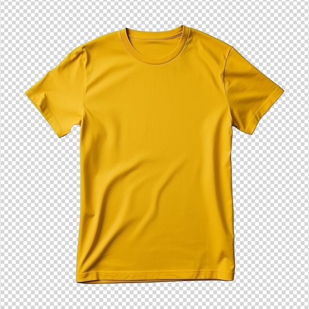 PSD Żółta koszulka izolowana na przezroczystym tle