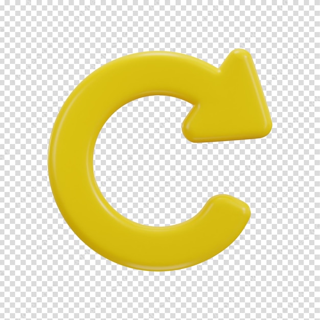 żółta odświeżenie 3d ikona ilustracja wektorowa