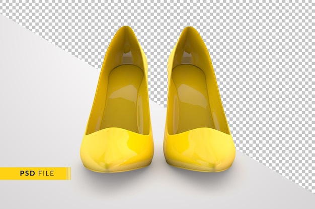 PSD Żółte buty w projekcie renderowania 3d