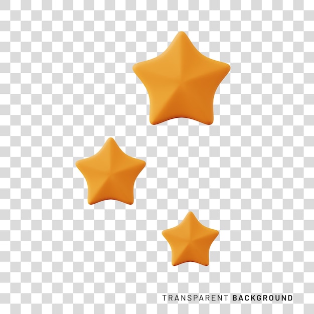 Żółte Gwiazdy Renderowania 3d. Koncepcja Oceny Klientów, Zadzwonienia, Oceny, Osiągnięć