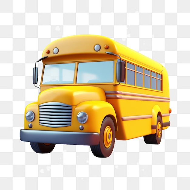 PSD Żółty autobus szkolny w stylu 3d