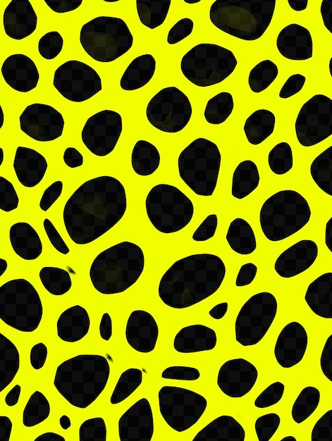 PSD Żółty i czarny druk leoparda z czarnymi plamami na żółtym tle