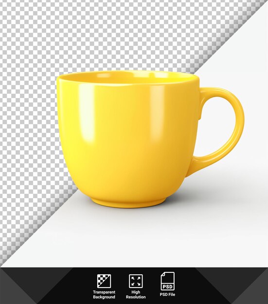 Żółty Kubek Psd Na Przezroczystym Tle