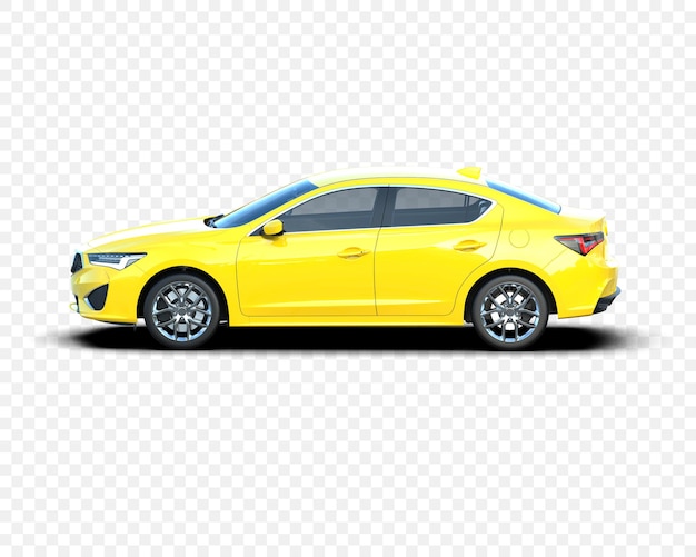 Żółty nowoczesny sedan