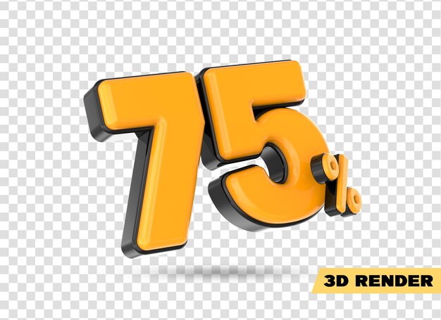 żółty numer renderowania 3d
