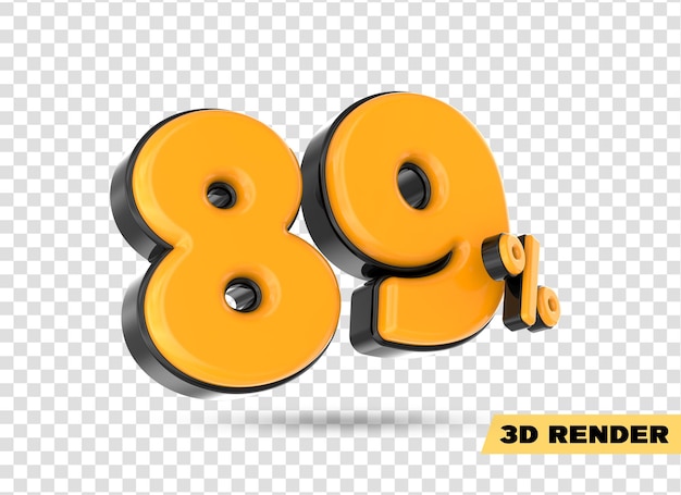 żółty numer renderowania 3d