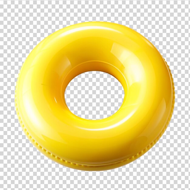 PSD Żółty pływający pierścień basenu izolowany na przezroczystym tle