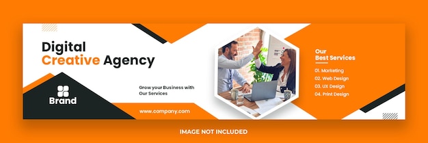 Żółty projekt okładki dla biznesu korporacyjnego i marketingu cyfrowego oraz mediów społecznościowych