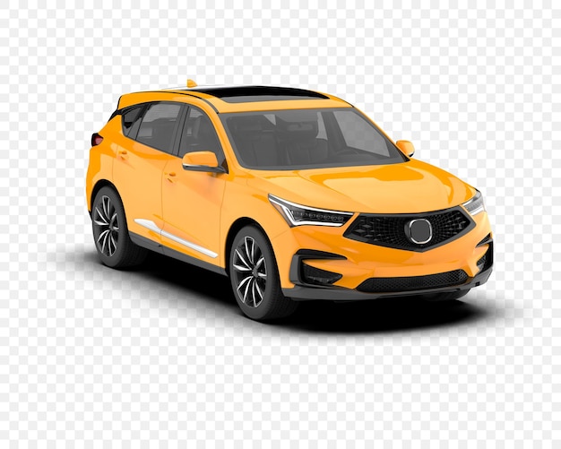 Żółty SUV odizolowany na białym tle