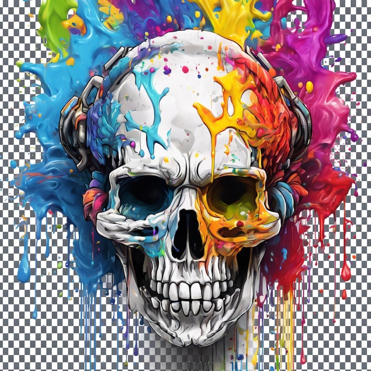 PSD zombi style splash art logo isolated on transparent background
