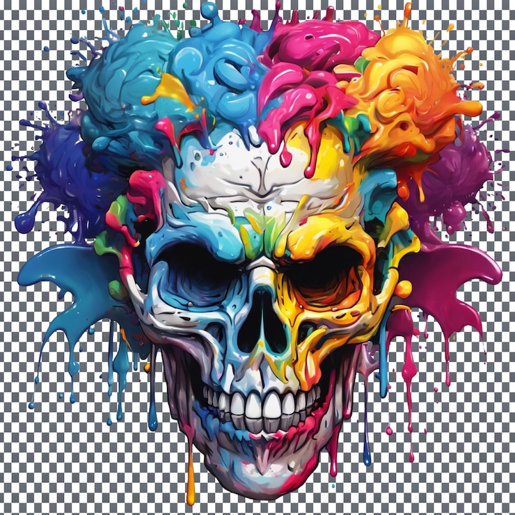 PSD zombi style splash art logo isolated on transparent background