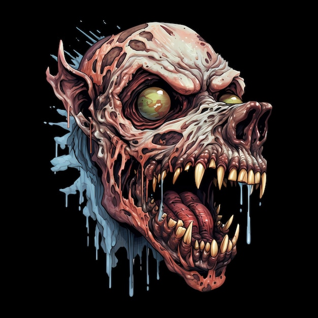 PSD zombie art illustrations for stickers tshirt design poster etc