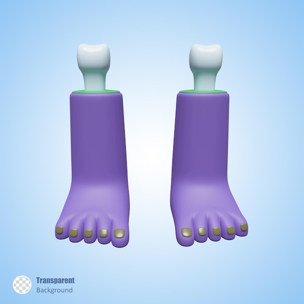 PSD zombie foot in 3d render design