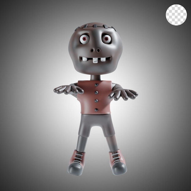 Zombie halloween 3d illustration in black theme