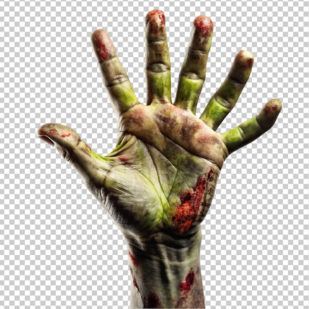 PSD zombie hand halloween thema concept op doorzichtige achtergrond