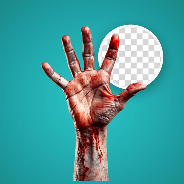 PSD concept del tema di halloween di zombie hand