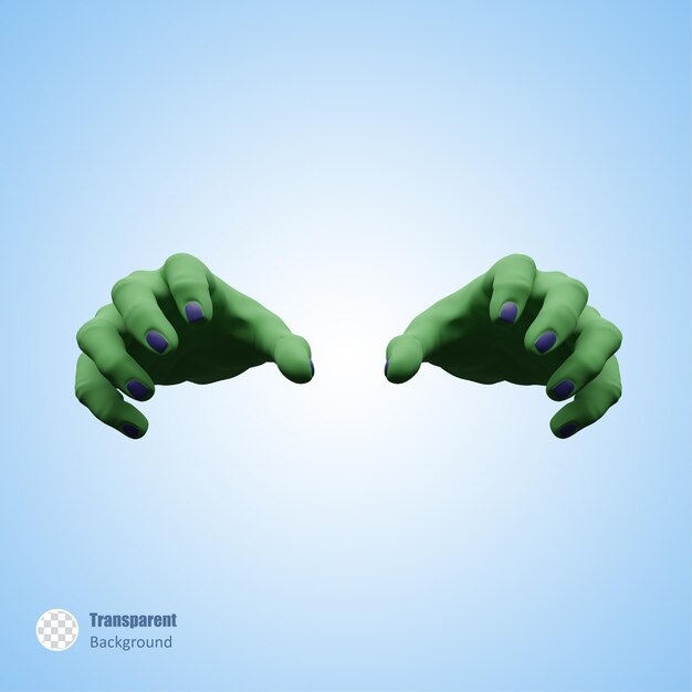 Zombie hand in 3d render ontwerp