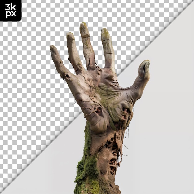 PSD zombie hand isolated on transparent background