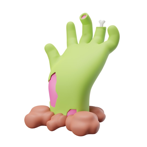 PSD zombie's hand 3d icon for halloween