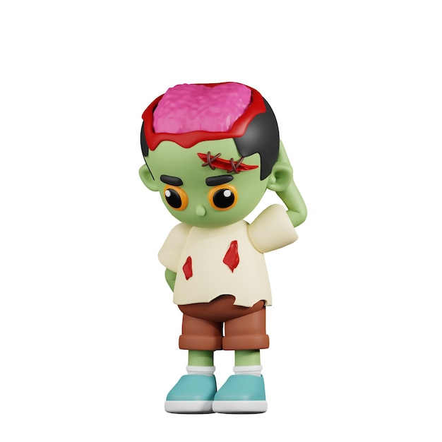 Zombie zorgen 3D-cartoon pose