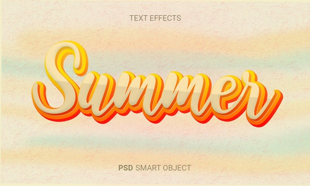 PSD zomer 3d-verloop teksteffecten met psd slim object