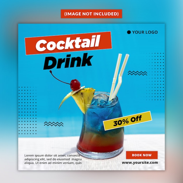 Zomer drankje Social Media Post sjabloon