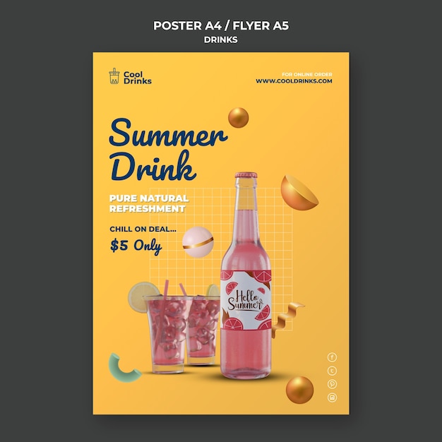 Zomer drinkt pure verfrissing sap poster