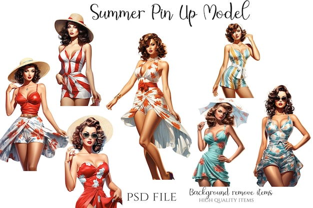 PSD zomer pin-up model