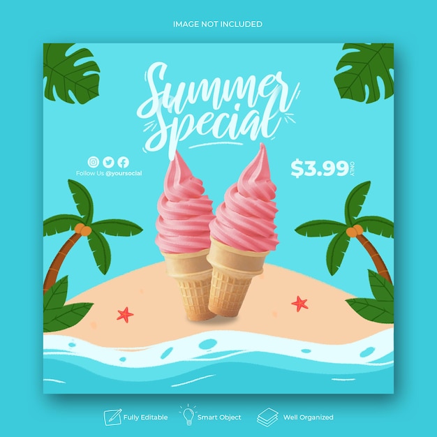 Zomer speciale instagram postsjabloon