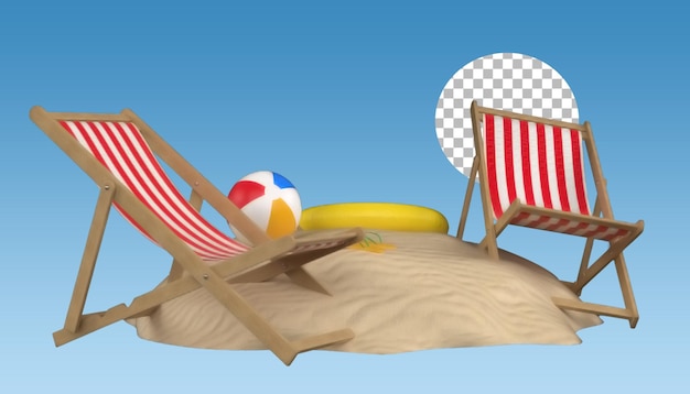 PSD zomer strandstoelen concept voor uw project