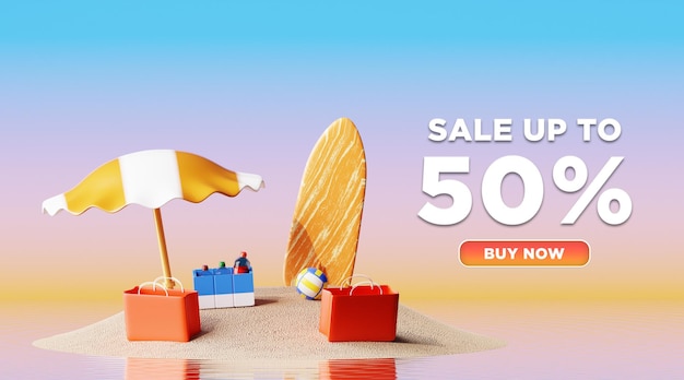 Zomer tot 50 procent poster social media post sjabloon