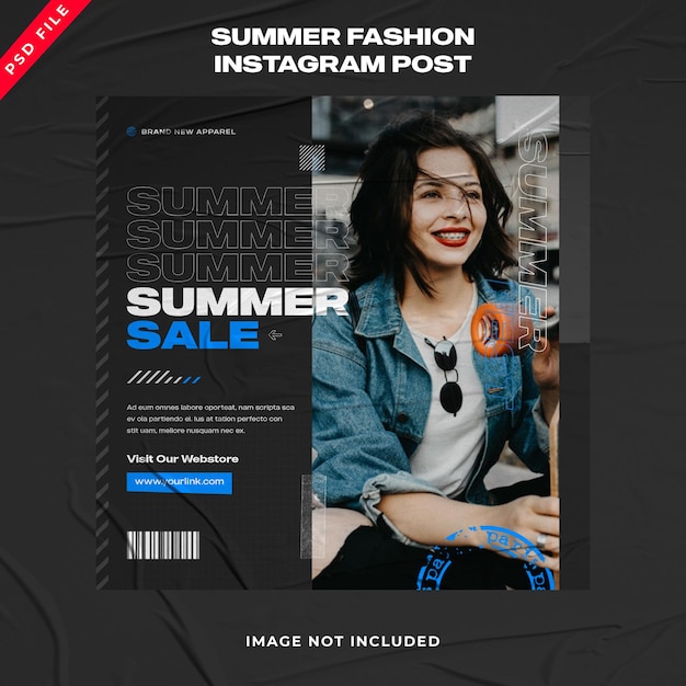 Zomer urban fashion streetwear banner instagram post instagram