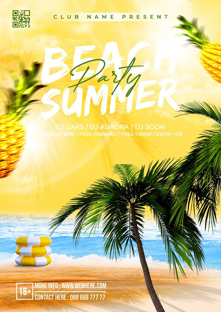 PSD zomerfeest flyer template