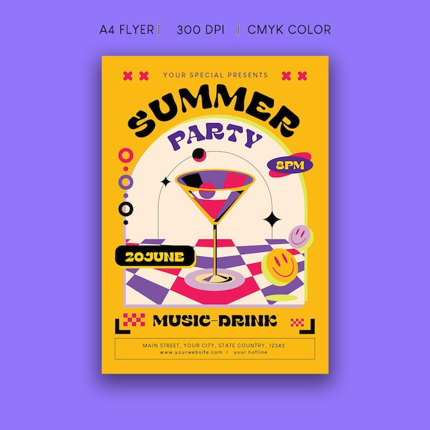PSD zomerfeest flyer