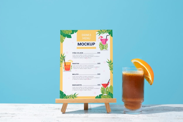 Zomermenu mockup ontwerp