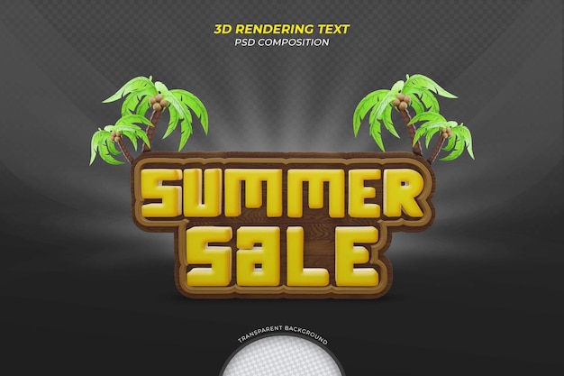 PSD zomeruitverkoop 3d render tekst