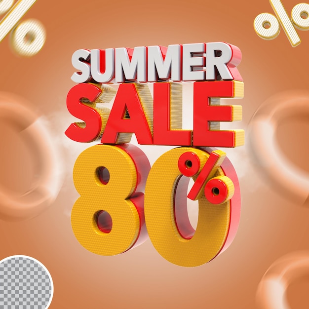 Zomeruitverkoop 80 procent aanbieding 3d