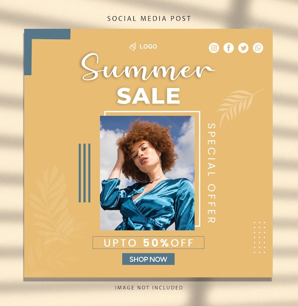 Zomeruitverkoop speciale aanbieding 50 procent korting nu winkelen social media banner template illustratie vector