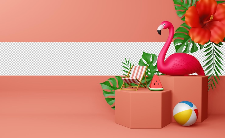 PSD zomerverkoopsjabloon weergeven, zomerseizoen in 3d-rendering