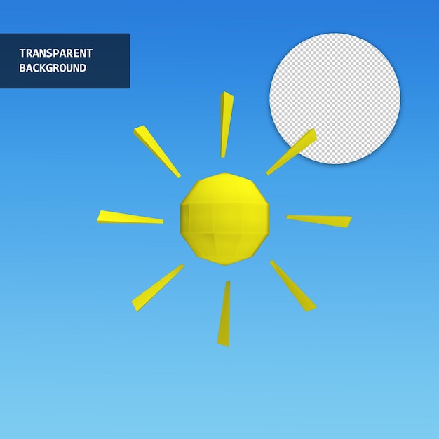 PSD zon pictogram op transparante achtergrond