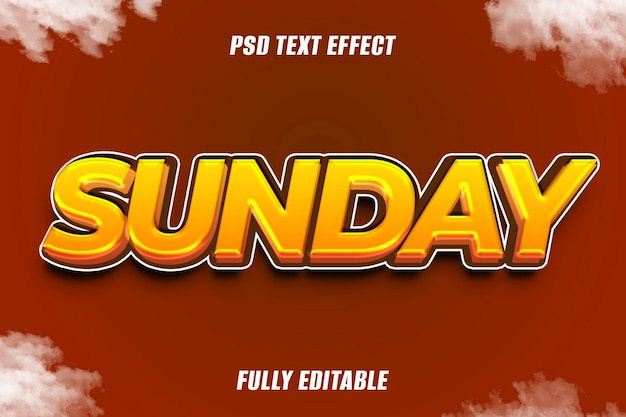 Zondag PSD tekst effect