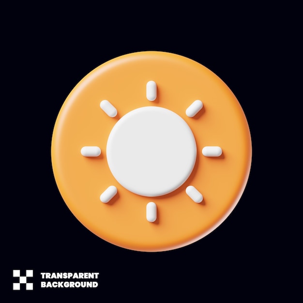 Zondagpictogram Lichtmodus In 3D Render