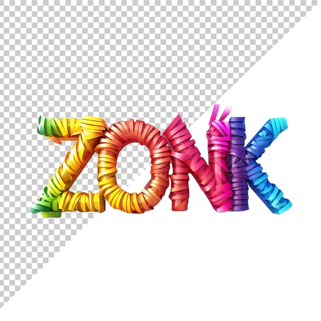 PSD zonk 3d text with transparent background