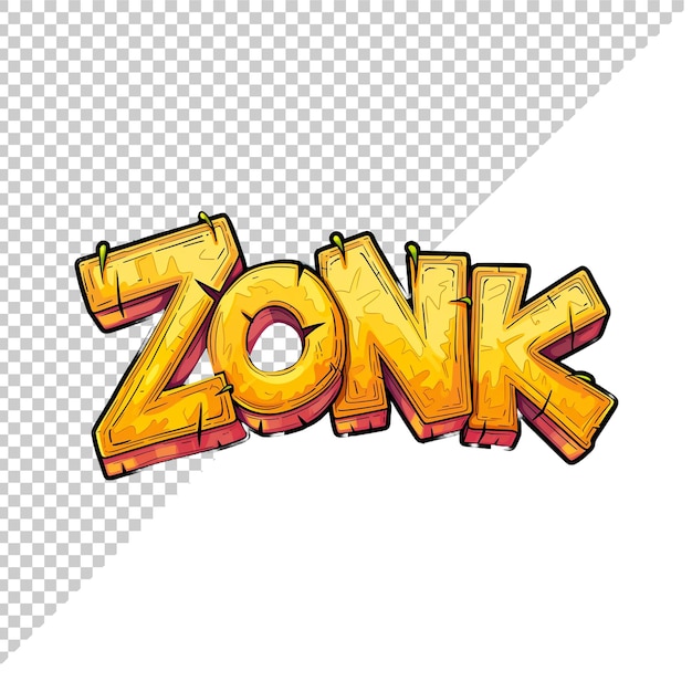 PSD zonk 3d text with transparent background