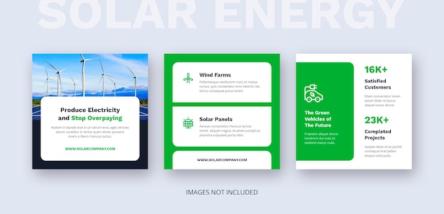 PSD zonne-energie hernieuwbare instagram post sociale media sjabloon