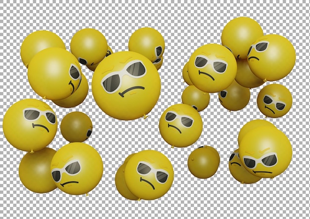 Zonnebril ballon emoticon of emoji perfect voor sociale media, branding, advertentiepromotie