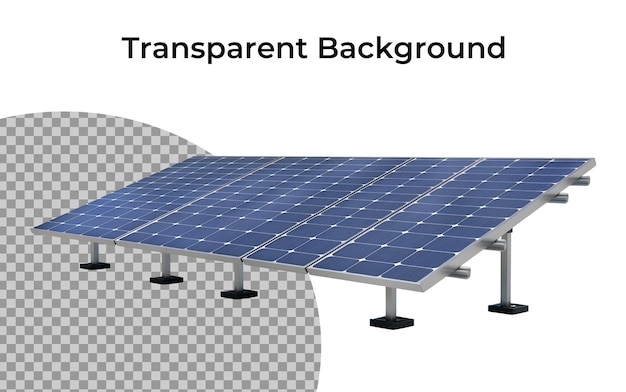 Zonnepaneel met een op een doorzichtige plaat geïsoleerde stand