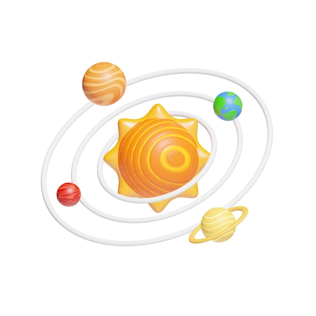 Zonnestelsel 3d pictogram ruimte