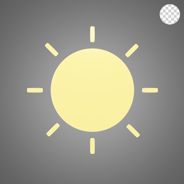 zonnige zon 3d icoon en illustratie