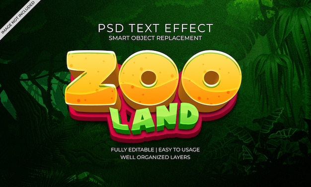 PSD zoo animals text effect